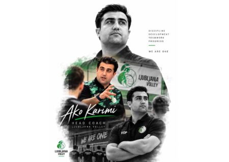 ادامه حضور بین‌المللی آکو کریمی در والیبال اسلوونی
